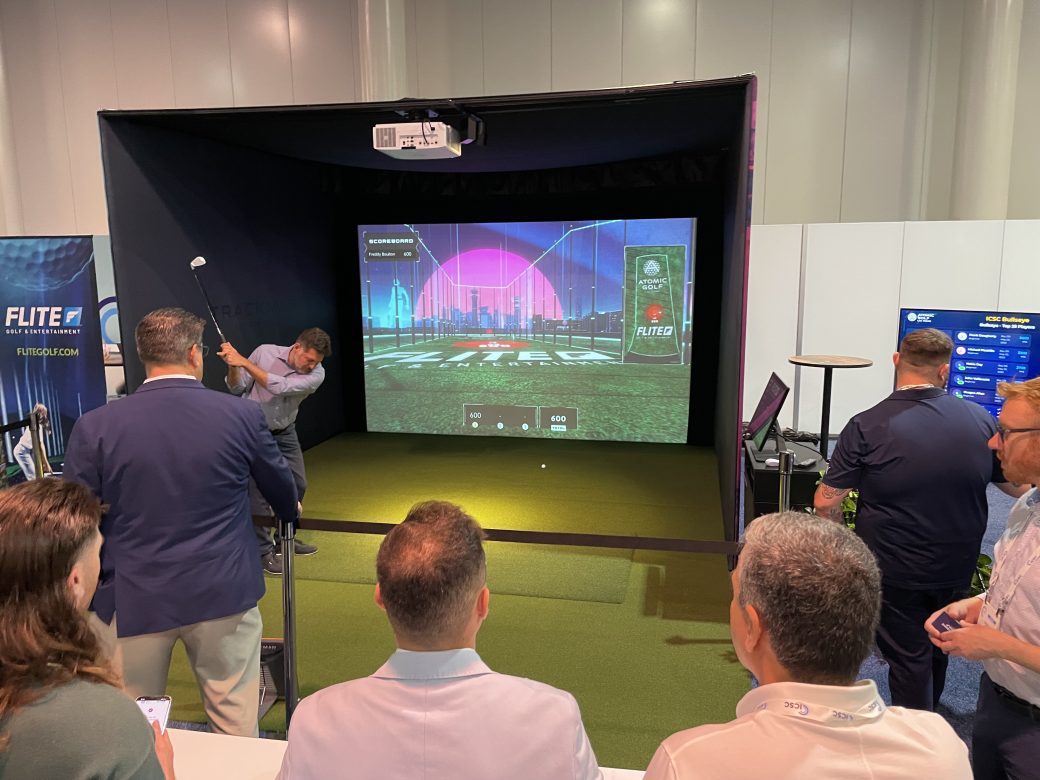 Flite Golf & Entertainment at ICSC in Las Vegas showing demo